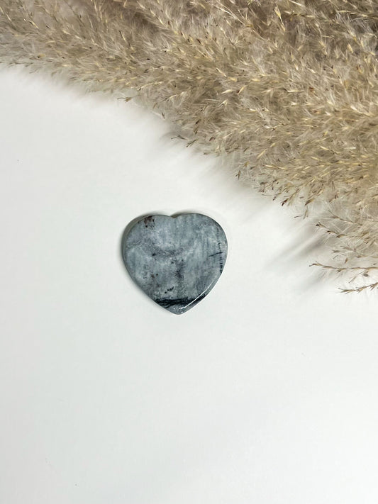 Grey Agate Heart Worry Stone